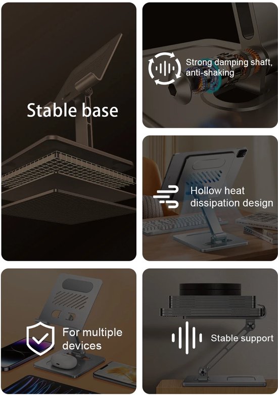 Foldable Aluminum Tablet & Laptop  Stand