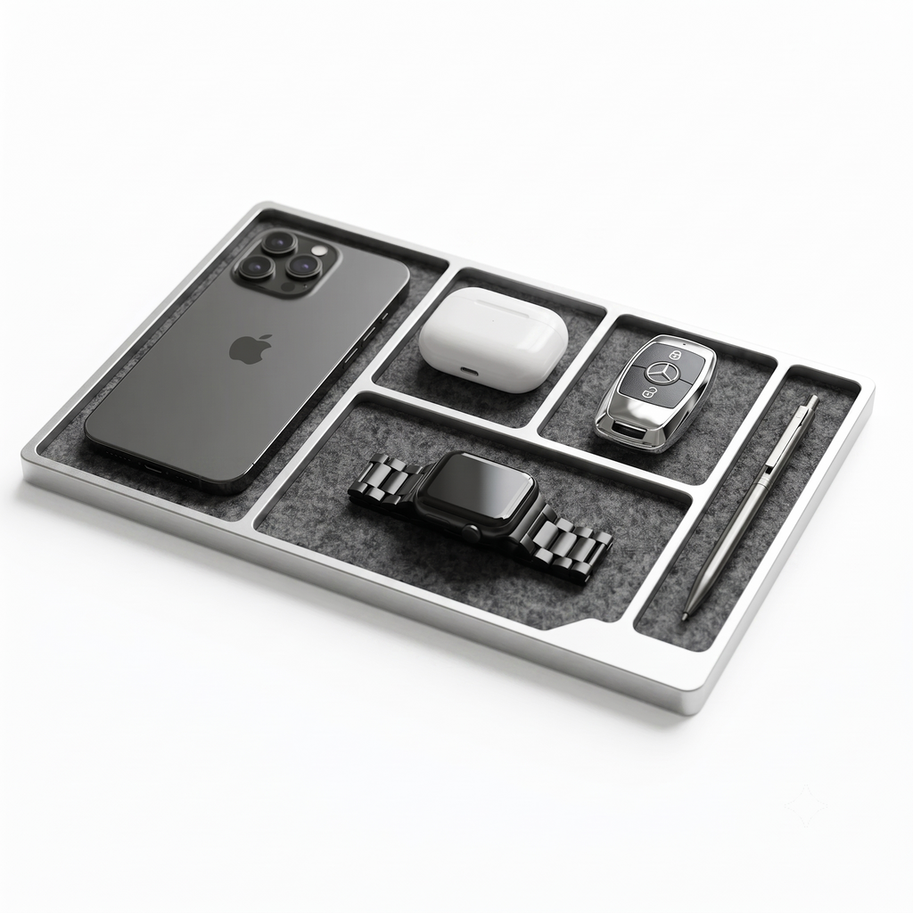 Minimalist Aluminum Desktop Tray