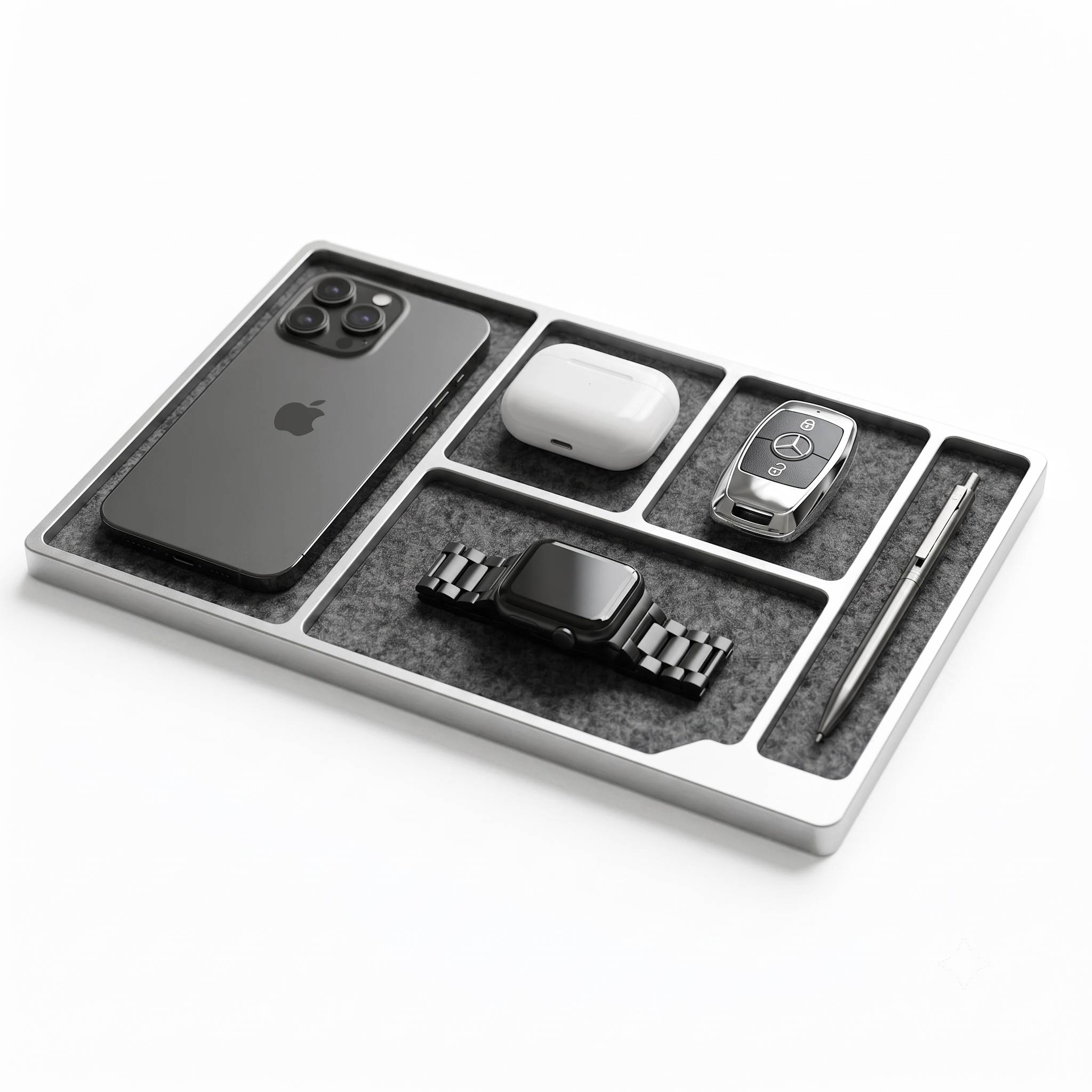 Minimalist Aluminum Desktop Tray