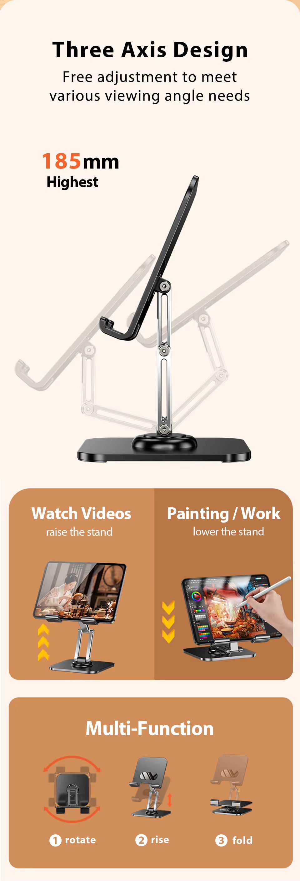 Rotating Aluminum Tablet Stand