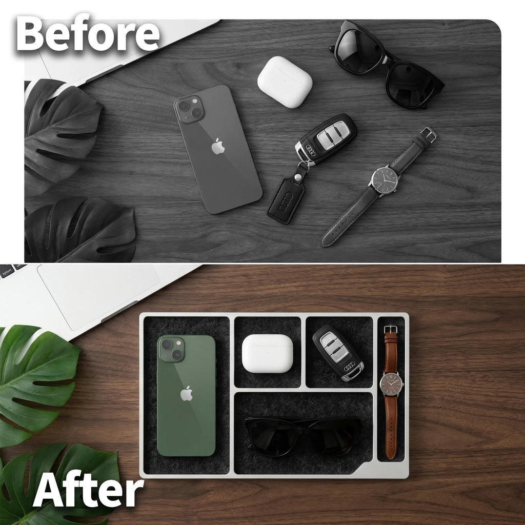 Minimalist Aluminum Desktop Tray
