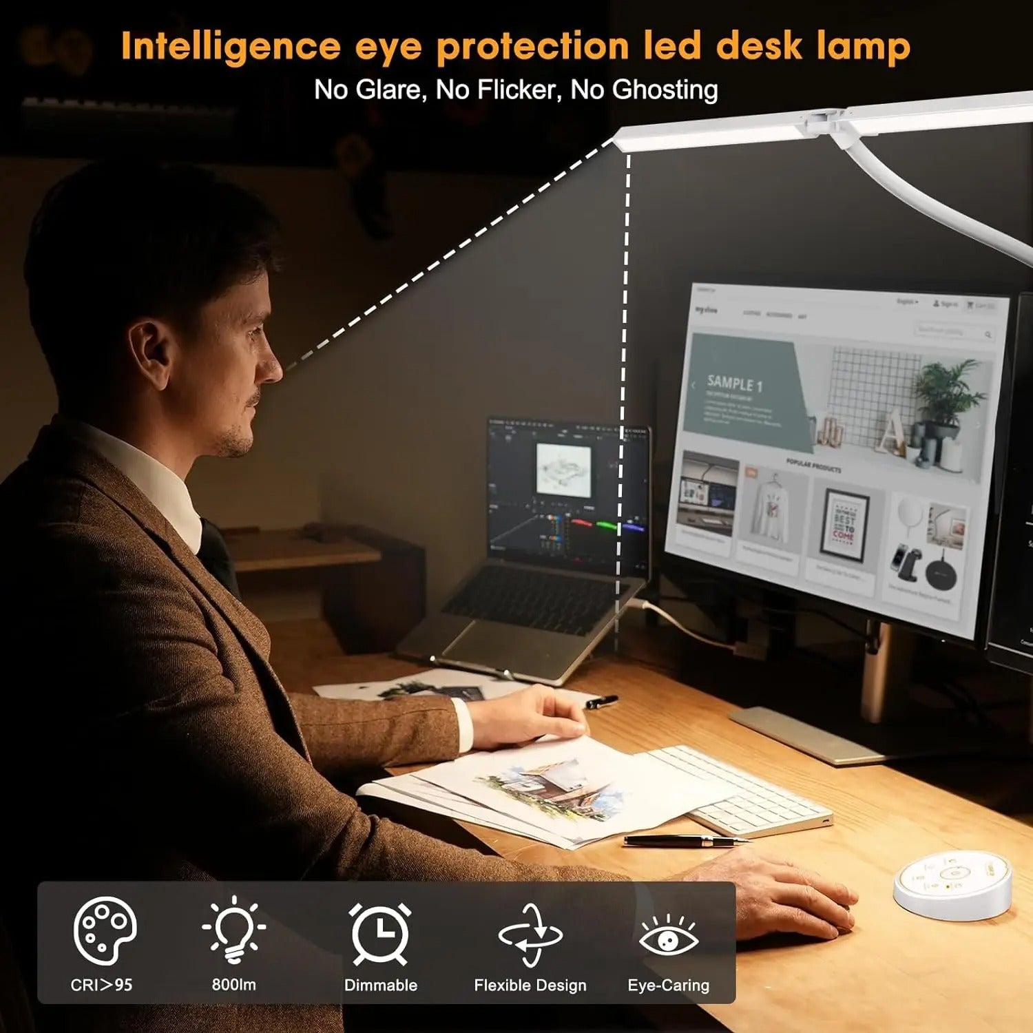 Dual Head LED Desk Lamp