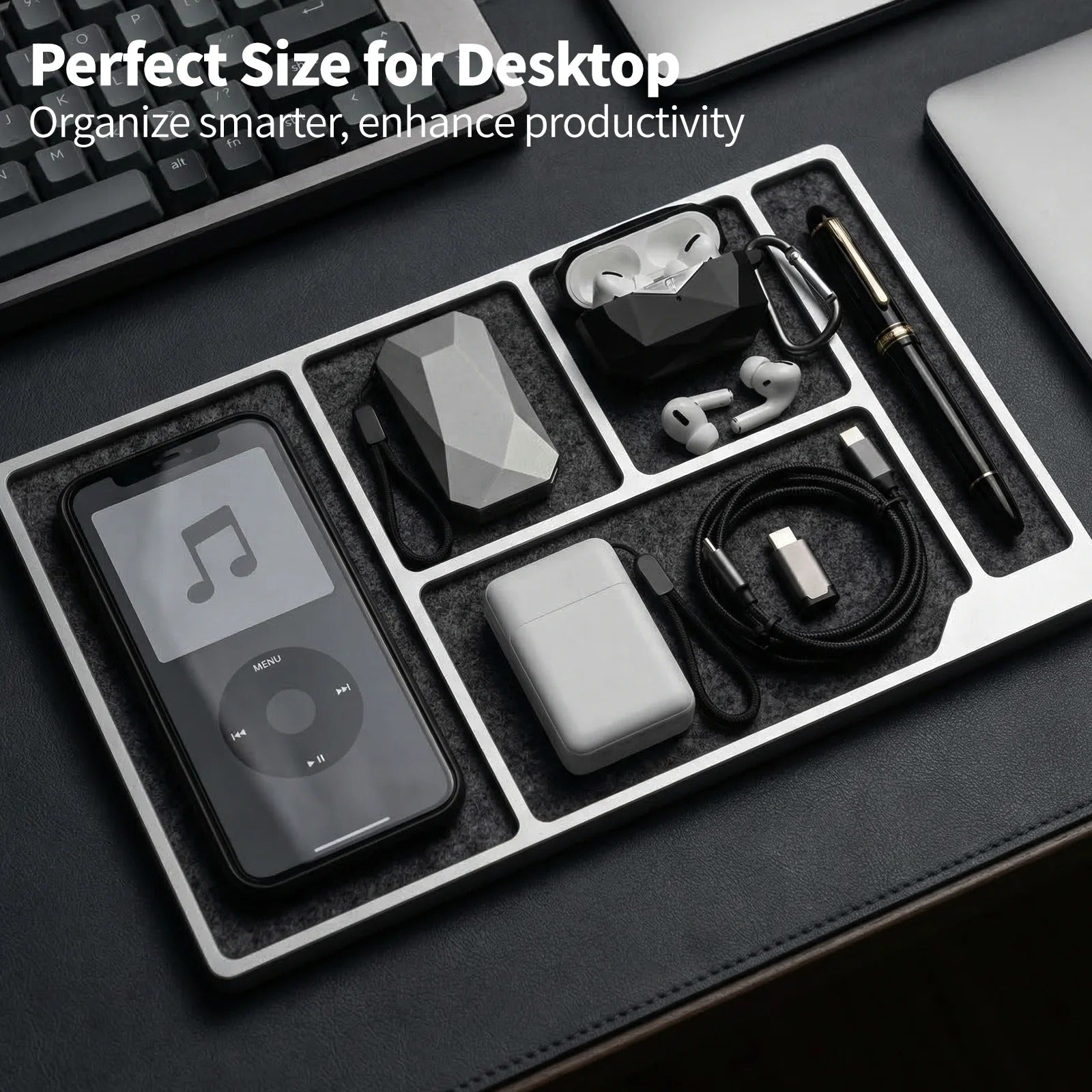 Minimalist Aluminum Desktop Tray