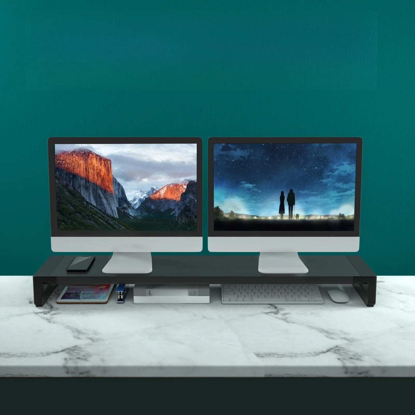 Extra-Wide Dual Monitor Stand Riser